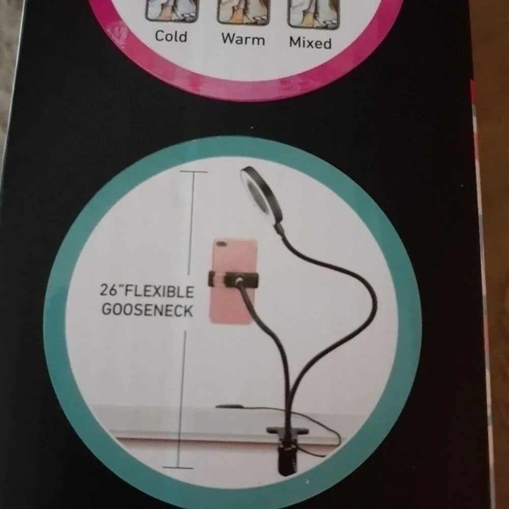 ring light podcast selfie stick photive ring lighting makeup fixture cell phone - Picture 5 of 8